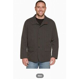 DKNY Jacket Men's Brown Military Utility Canvas Chore Coat XL Full Zip